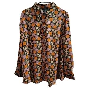 Faith + Zoe Floral Button Down Top Size 2X